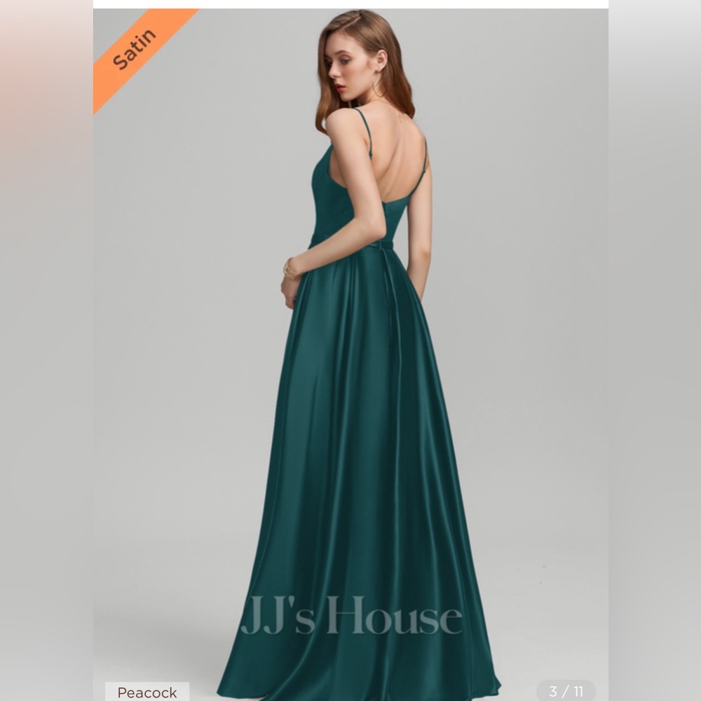 A-Line square neck, floor length bridesmaid or prom dress